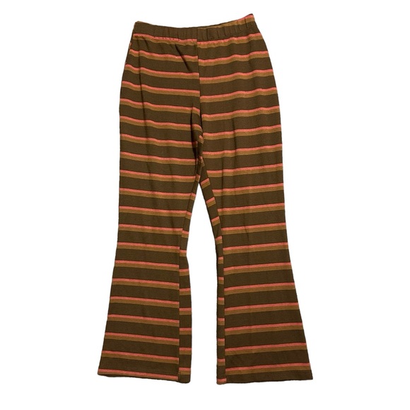 URBAN OUTFITTERS Brown/Multi Striped Naomi Knit Flare Pants L - Picture 3 of 15